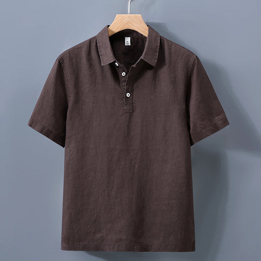 Camisa de Lino Puro para Hombre con Cuello Italiano - Image 3