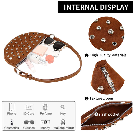 Bolsa Crossbody Retro con Remaches Acabado Metalizado Mate - Image 23