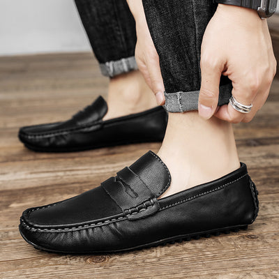 Zapatos Mocasín Beanie de Cuero Británico para Hombre - Image 8