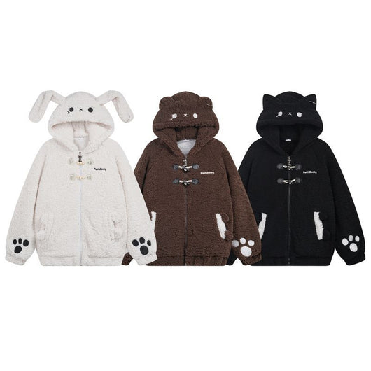 Abrigo de Lana de Cordero con Orejas de Conejo - Diseño Adorable - Image 10