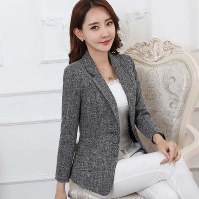 Blazer Largo Talla Grande para Mujer con Mangas Largas - Image 16