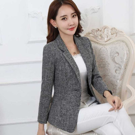 Blazer Largo Talla Grande para Mujer con Mangas Largas - Image 16