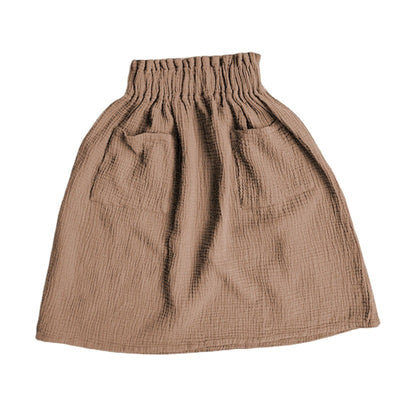 Falda Mori de Algodón con Bolsillos Dobles, Cintura Elástica y Largo Midi - Image 3