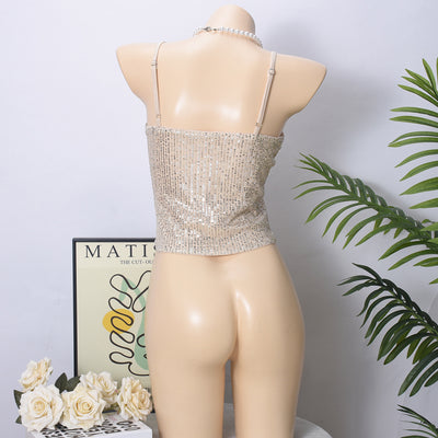 Vestido Lentejuelas Espalda Descubierta con Tirantes Ajustables - Image 19