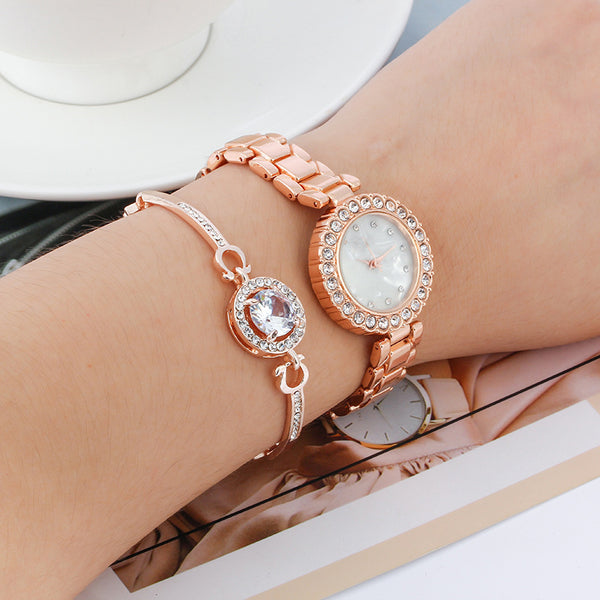Reloj Pulsera de Cuarzo con Diamantes para Mujer