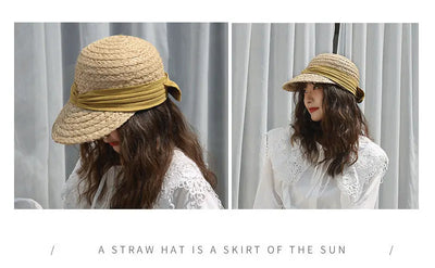 Sombrero de Algodón Plisado con Moño para Mujer - Versátil y Elegante - Image 22