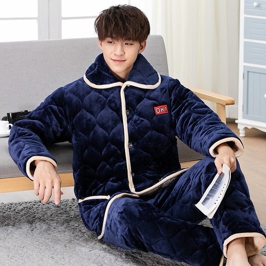Pijama Térmico Acolchado de Forro Polar Grueso para Hombre - Image 3