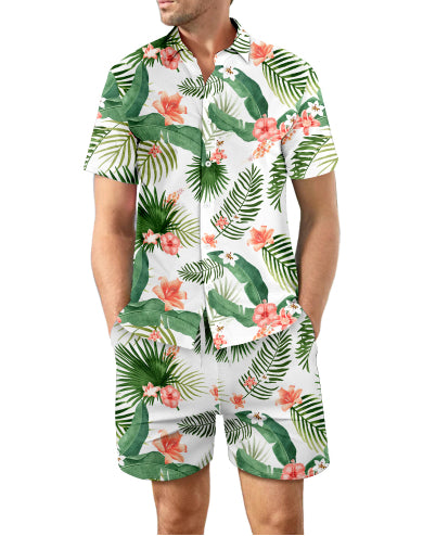 Conjunto Playero Hombre Camisa y Shorts con Estampado 3D Digital Hawaiano - Image 15