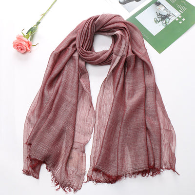 Pañuelo Tie-dye de Algodón y Lino para Mujer - Diseño Plisado Transpirable - Image 6