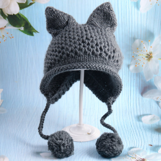 Gorro Tejido con Orejas de Gato Infantil - Image 17