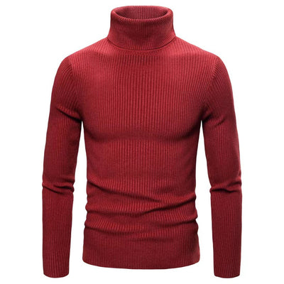 Suéter Cuello Alto Slim Fit en Colores Sólidos para Hombre - Image 12