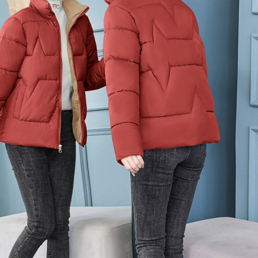 Chaqueta Corta de Algodón Estilo Coreano para Mujer - Image 4