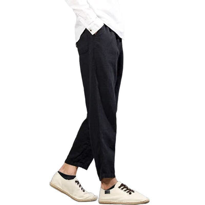 Pantalones Casuales de Lino y Algodón para Hombre - Ajuste Versátil - Image 5