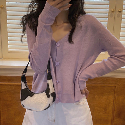 Chaqueta de Punto Suelta V-Neck Otoño para Mujer - Image 5