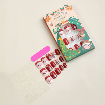 Uñas Navideñas Desmontables con Reno y Copos de Nieve - Image 8