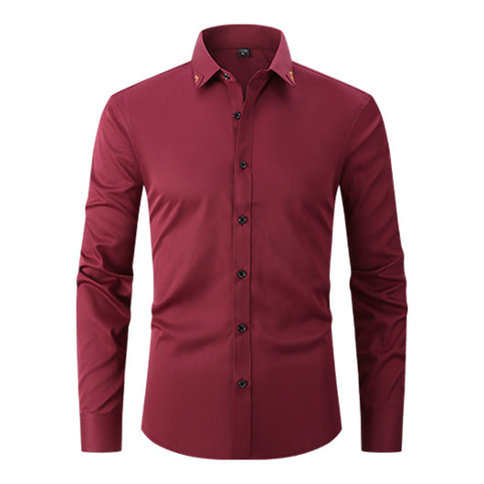 Camisa Hombre Colores Sólidos Primavera - Image 4