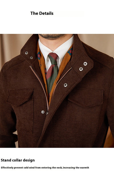 Chaqueta Safari Vintage con Cintura Elástica y Múltiples Bolsillos - Image 7