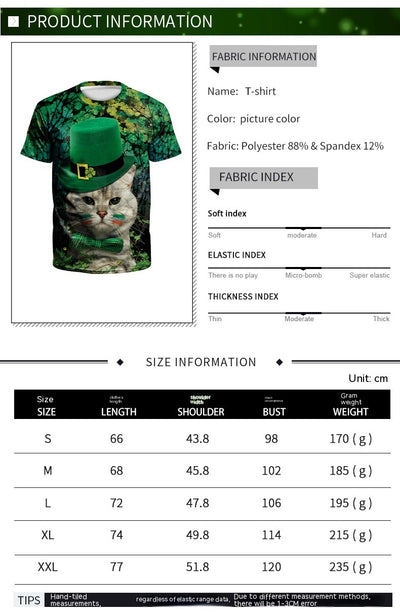 Playera Estampada St. Patrick's Day Verde Neon Pareja - Impresión 3D Fiesta Callejera - Image 6