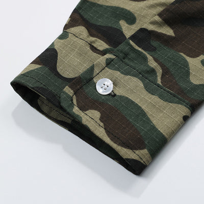 Playera Suelta de Manga Larga con Parches de Camuflaje para Hombre - Image 4