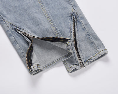 Jeans Slim Fit de Moda con Cierre Cremallera Decorativo - Image 3