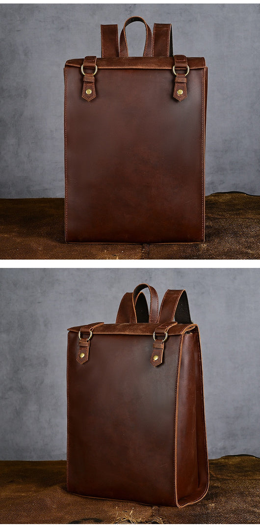 Mochila Vintage de Cuero Crazy Horse Grande para Hombre - Image 9