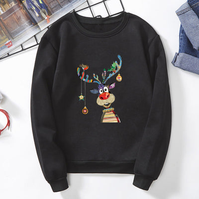 Playera Navideña Holgada con Estampado de Astas para Hombre Tallas Grandes - Image 2
