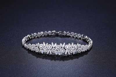 Conjunto de Joyería Nupcial con Circón Cobre: Collar y Aretes - Image 9