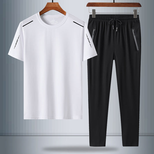 Conjunto Verano Hombre: Camiseta y Pantalón Seda de Hielo Secado Rápido - Image 2