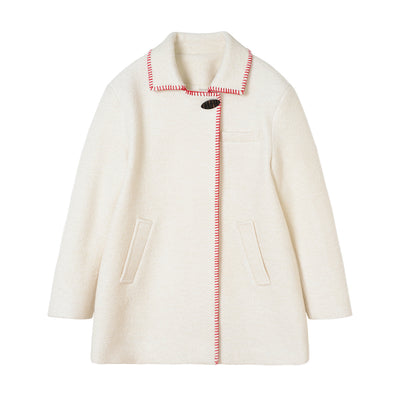 Abrigo de Lana con Solapa y Botón Único para Mujer - Image 6