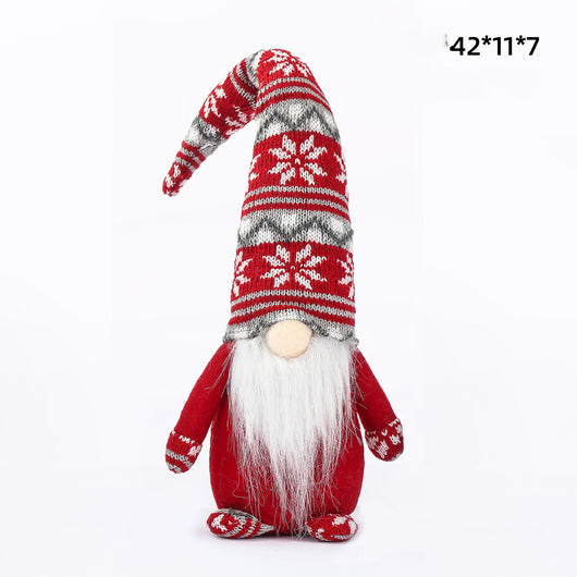 Muñeca Navideña sin Rostro - Decoración Rústica de Lana para Ventanas - Image 5