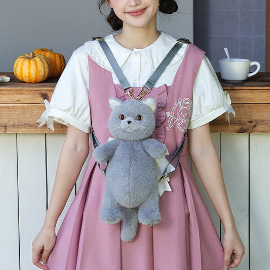 Bolso Bandolera Gato Adorable de Peluche Simulado