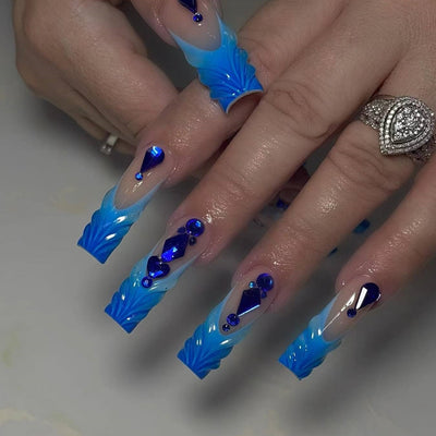 Uñas Postizas 3D con Relieve de Cristales - Diseño Sofisticado - Image 10