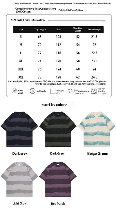 Playera de Algodón para Hombre con Diseño Tie-Dye y Rayas - Image 11