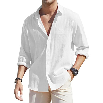 Cardigan de Lino para Hombre con Solapa y Manga Larga - Image 6