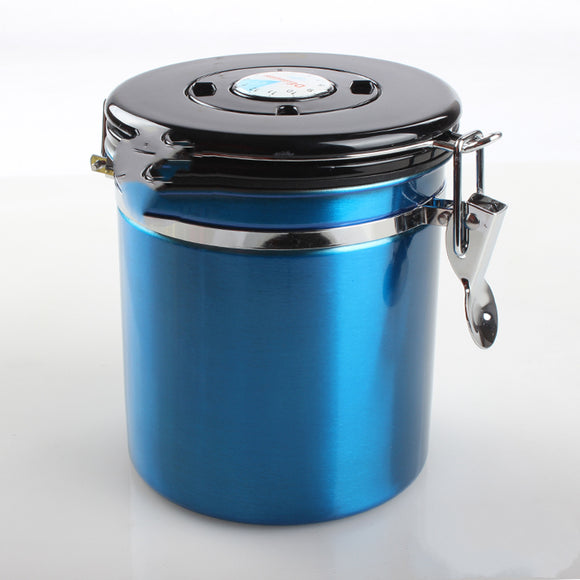 Recipiente Hermético de Acero Inoxidable para Granos de Café