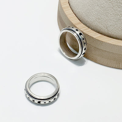 Anillo de Plata Esterlina Giratorio Xingyue Vintage Tailandés Personalizado para Parejas - Image 4