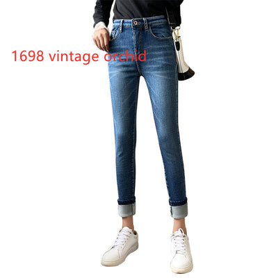Pantalones Skinny Retro Azul con Pies de Polar - Image 14