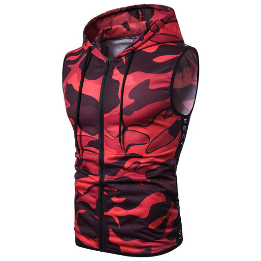 Chaleco Deportivo sin Mangas con Cierre y Estampado Camuflaje - Image 6