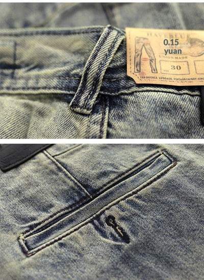 Pantalones Casuales Desgastados Estilo Americano en Tono Arena - Image 8