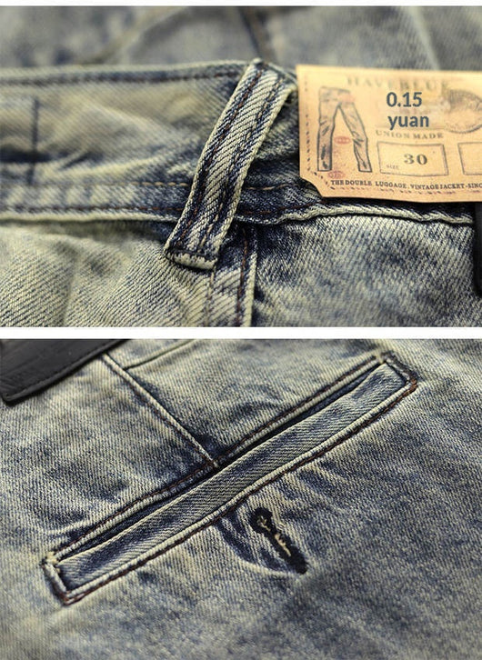 Pantalones Casuales Desgastados Estilo Americano en Tono Arena - Image 8