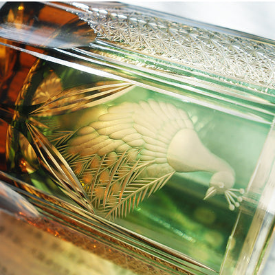 Vaso de Whiskey de Cristal Tallado a Mano con Diseño de Pavo Real - Image 26