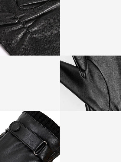Guantes de Cuero para Moto Invierno Plus Forro Terciopelo Impermeables - Image 58