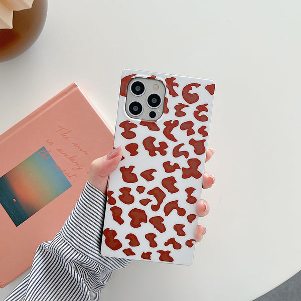 Funda para Celular Leopardo Ámbar con Borde Recto y Acabado Mate Brillante