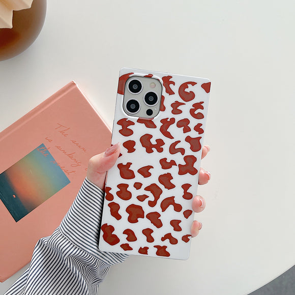 Funda para Celular Leopardo Ámbar con Borde Recto y Acabado Mate Brillante