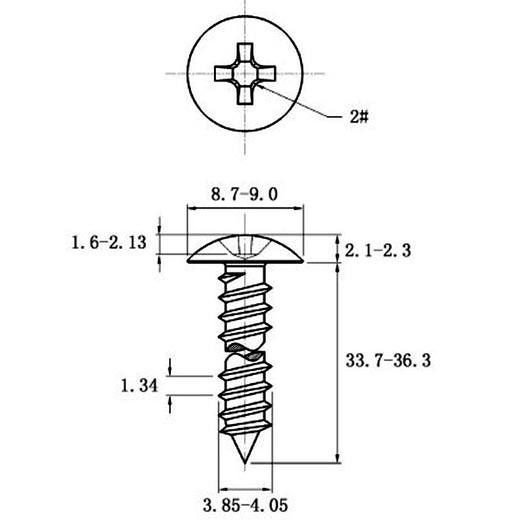 Tornillo Autorroscante de Acero Inoxidable Cabeza Ancha Tipo Champiñón - Image 23