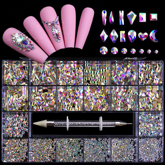 Set de Cristales y Strass para Uñas en Caja de 21 Compartimentos - Image 28