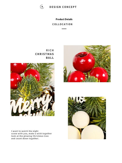 Adornos Navideños LED Piñas de Pino Miniatura Norbison para Árbol de Escritorio - Image 12