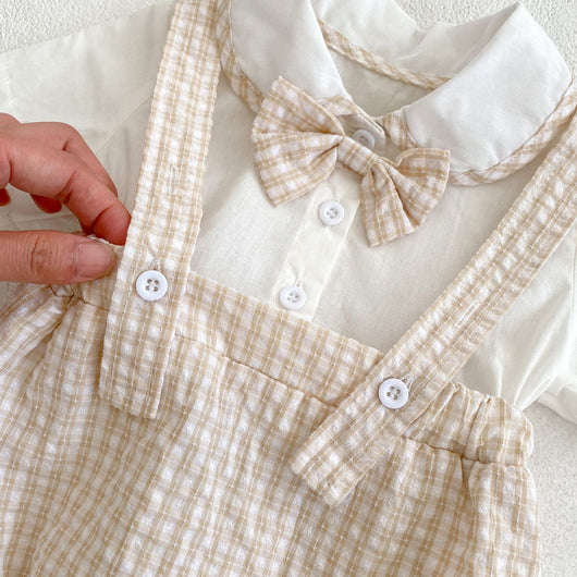 Blusa Cuello Babydoll con Efecto Dos Piezas a Cuadros - Image 12