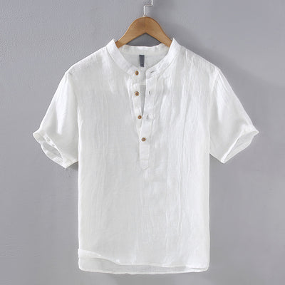 Camisa Casual de Lino Retro Estilo Japonés para Hombre - Image 4