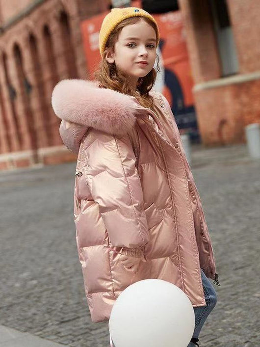 Abrigo Acolchado Talla Grande para Niña con Cuello de Lana - Invierno Cálido - Image 7